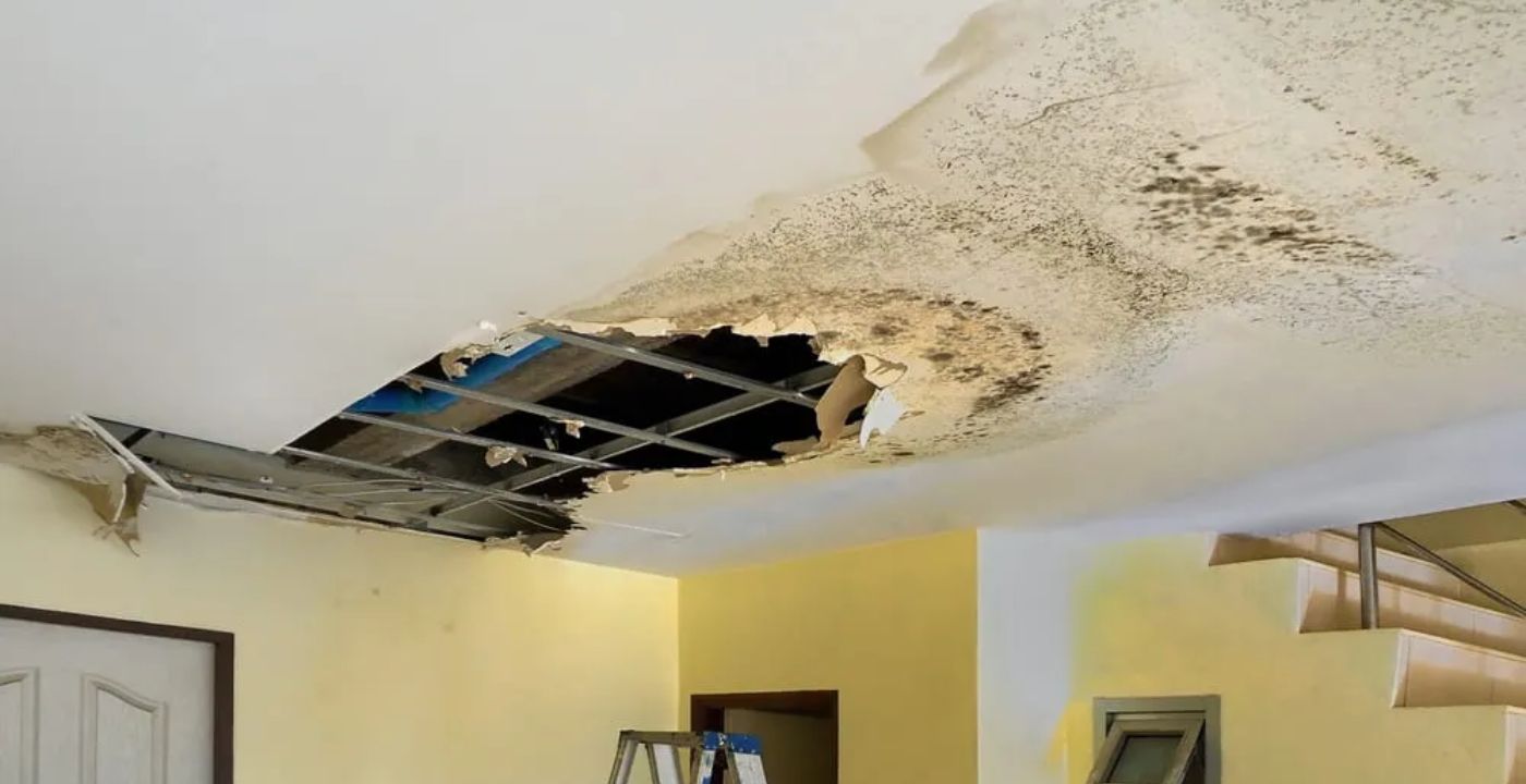 indoor inspection of a leaky roof